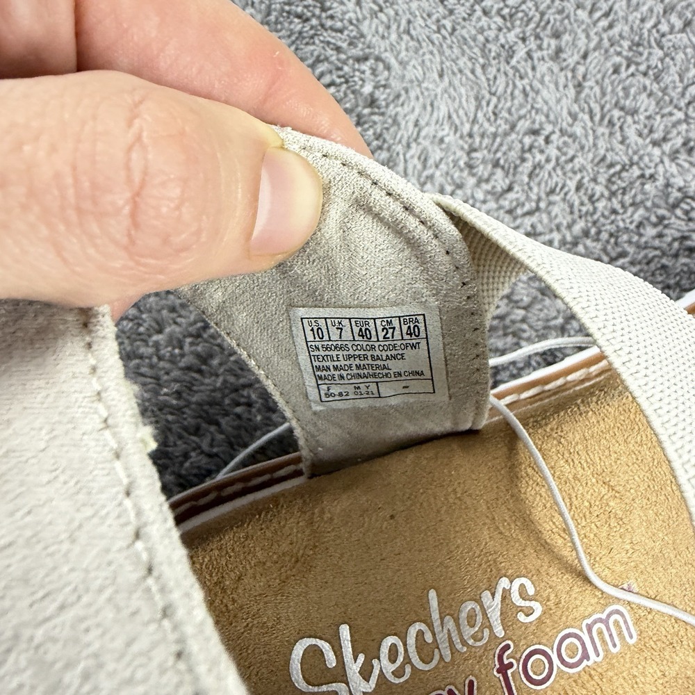 Skechers Memory Foam Womens 10 White‎ Strap Low Wedge Sandals - Picture 11 of 13